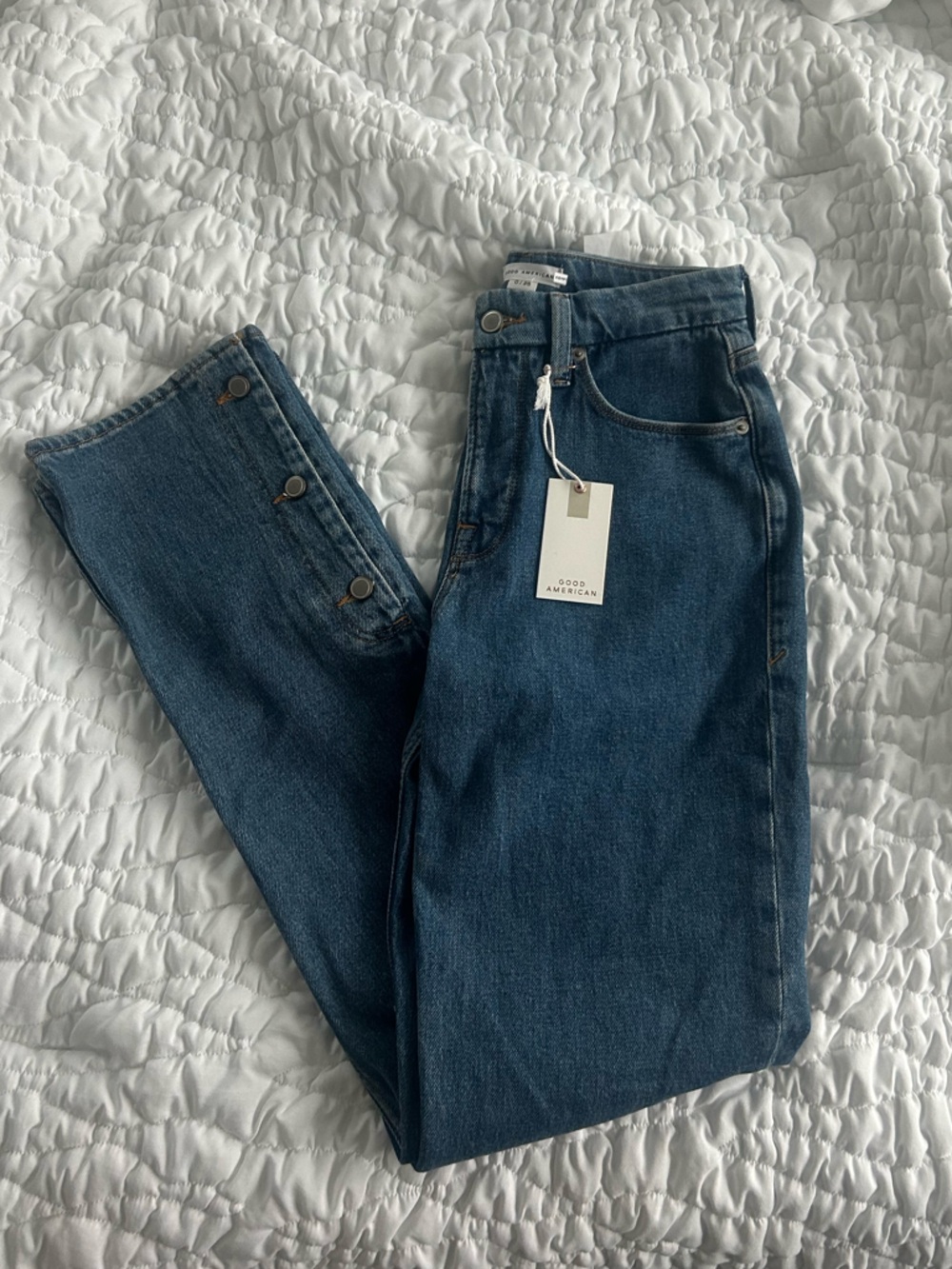 Good American Blue Good Icon Straight Jeans